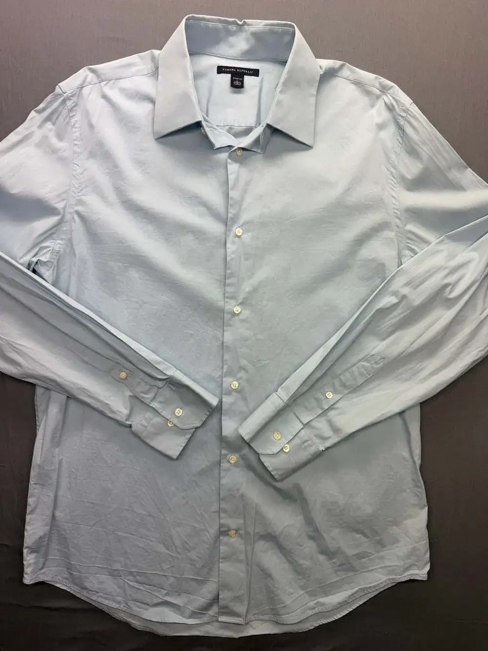 Banana Republic Mens Long Sleeve Stretch Dress Shirt Light Blue Size Large